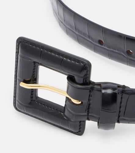 Soma croc-effect leather belt - Nour Hammour - Modalova