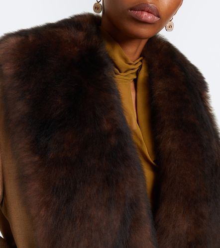Shearling-trimmed silk and wool jacket - Valentino Garavani - Modalova