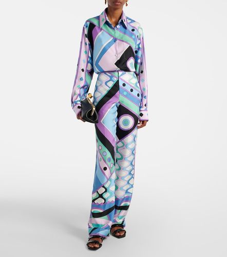 Pantaloni Vivara a gamba larga in seta - Pucci - Modalova