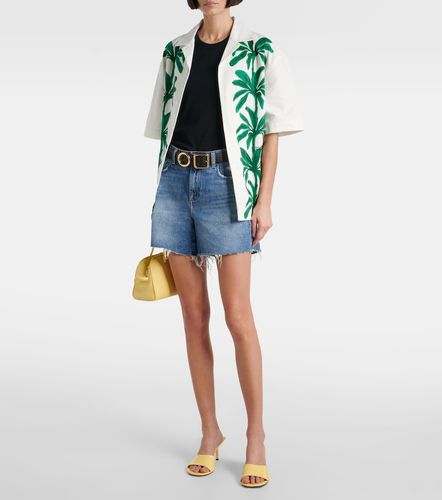 Distressed mid-rise denim shorts - 7 For All Mankind - Modalova
