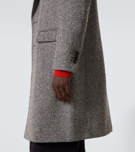 Herringbone virgin wool tweed overcoat - Lardini - Modalova