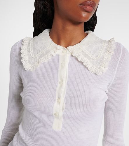 Chloé Top in maglia di lana a coste - Chloe - Modalova