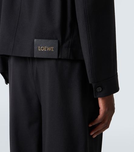 Belted leather-trimmed wool blouson - Loewe - Modalova