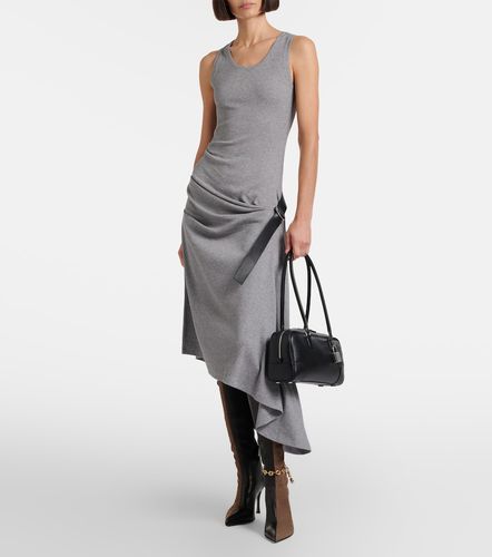 Abito midi in misto cotone con cintura - Loewe - Modalova