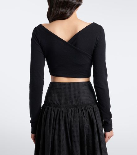Alaia Cotton-blend crepe wrap top - Alaia - Modalova