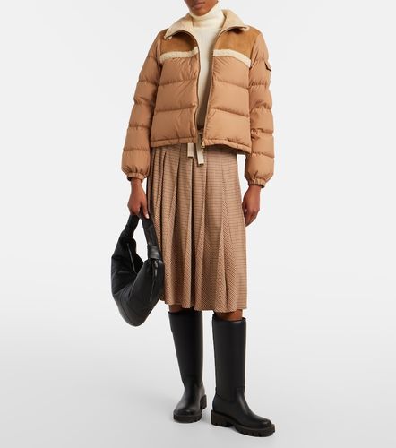Aurore shearling-trimmed down jacket - Moncler - Modalova