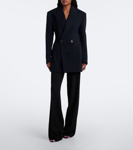 Pinstripe wool-blend straight pants - Saint Laurent - Modalova