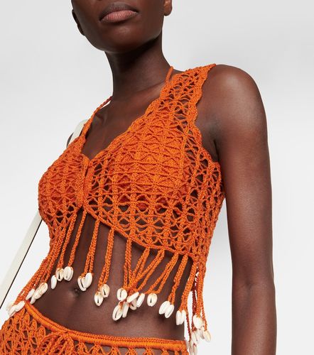 Embellished crochet crop top - Anna Kosturova - Modalova