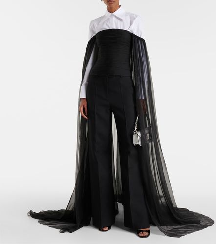 Top de chifón de seda con capa - Valentino - Modalova