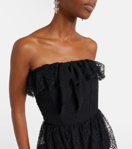 Abito bustier in georgette di pizzo e seta - Alessandra Rich - Modalova