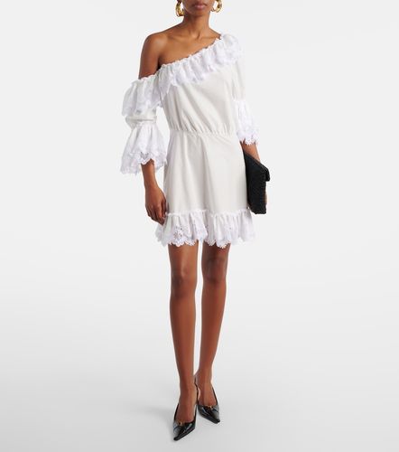 Abito corto in popeline di cotone con ricamo - Saint Laurent - Modalova