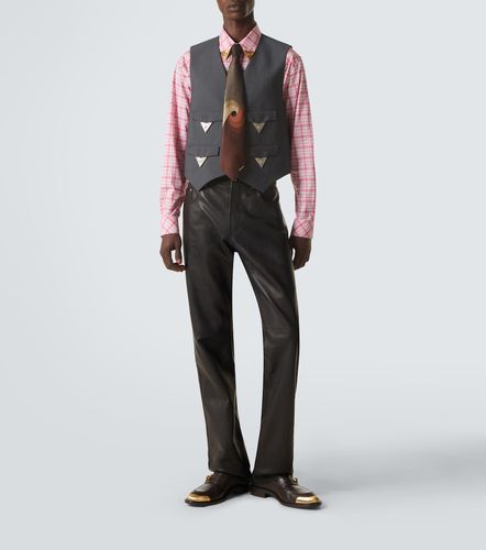 Versace Leather straight pants - Versace - Modalova