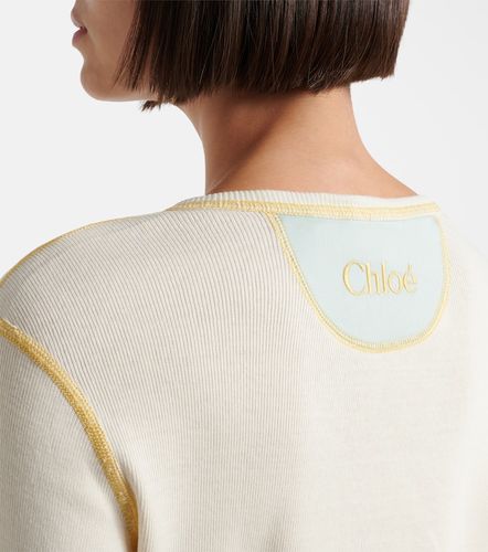 Chloé Camiseta con botones de jersey de algodón - Chloe - Modalova