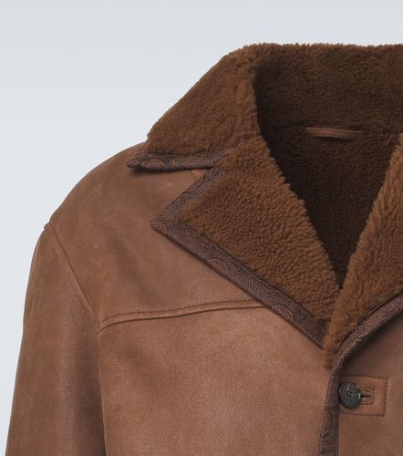 Shearling-trimmed leather jacket - Etro - Modalova