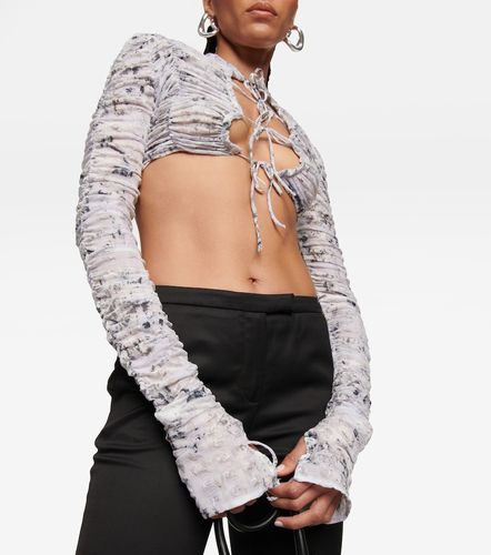 Tie-front printed cropped cardigan - Roberta Einer - Modalova