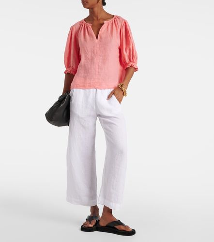 Top de lino con mangas abullonadas - Velvet - Modalova