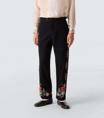 Beaded Aquitaine wool straight pants - Bode - Modalova