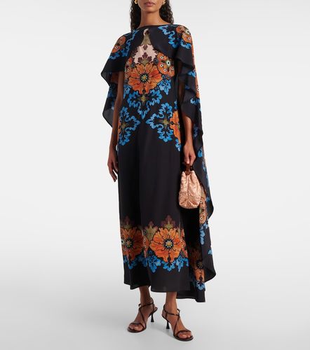 Magic caped floral silk maxi dress - La DoubleJ - Modalova