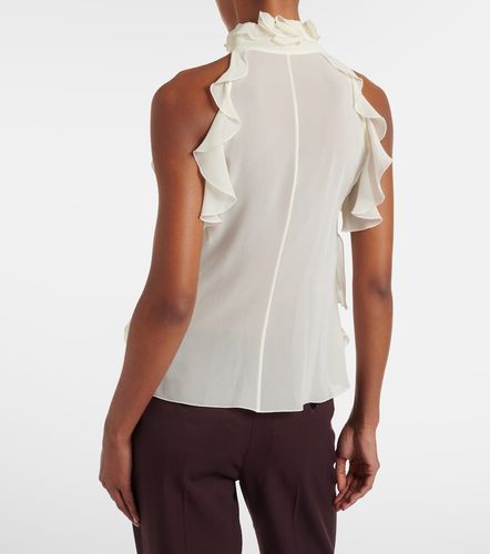Ruffled cutout silk georgette top - McQueen - Modalova