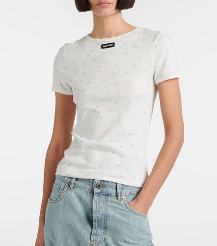 Camiseta de jersey de algodón floral - Miu Miu - Modalova