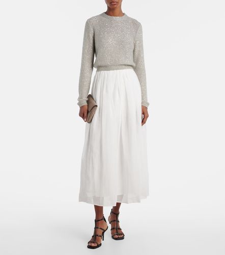 Gonna midi in cotone e tulle - Brunello Cucinelli - Modalova