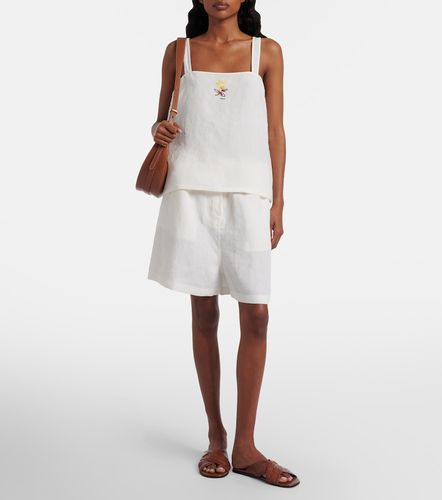 Prada Embroidered linen shorts - Prada - Modalova