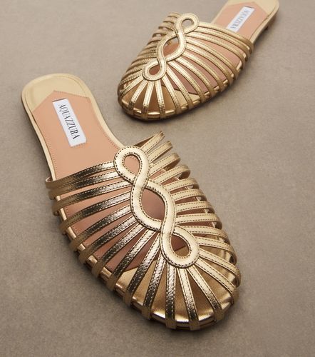 Sweet Surrender metallic leather mules - Aquazzura - Modalova
