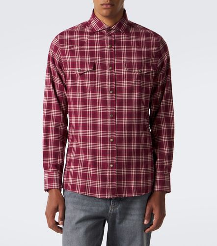 Camicia in misto cotone a quadri - Brunello Cucinelli - Modalova