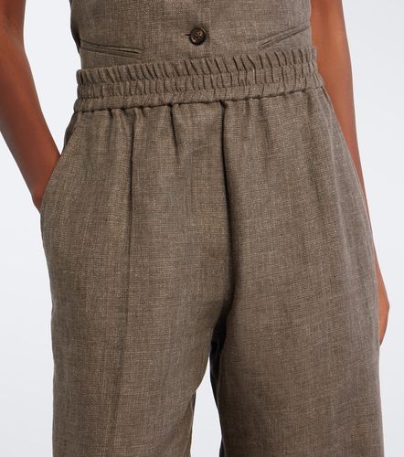 Pantalones anchos de lino - Brunello Cucinelli - Modalova