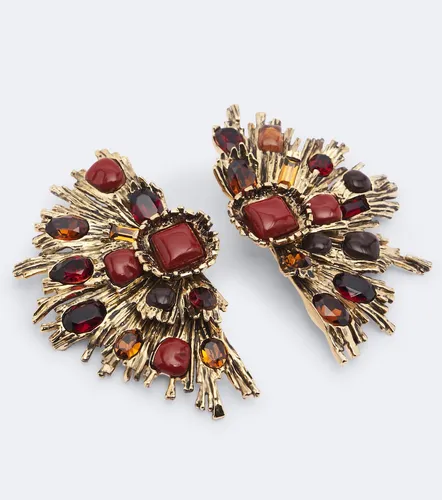 Sunrise embellished clip-on earrings - Saint Laurent - Modalova