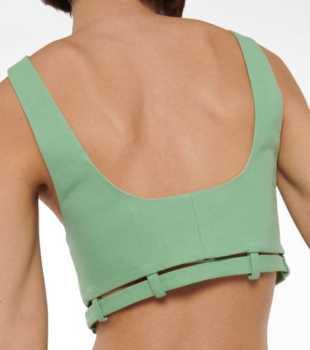 Ganni Crop top en lona de algodón - Ganni - Modalova