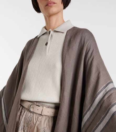 Striped linen cape - Brunello Cucinelli - Modalova