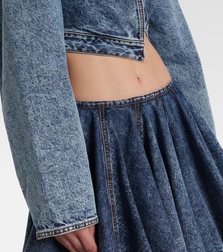 Asymmetric cropped denim jacket - Alaia - Modalova