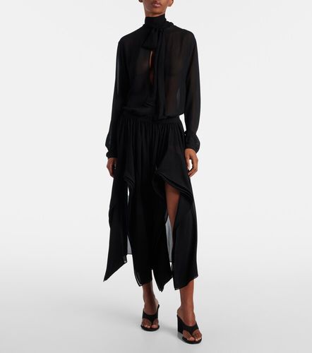 Low-rise georgette wide-leg pants - Alaia - Modalova