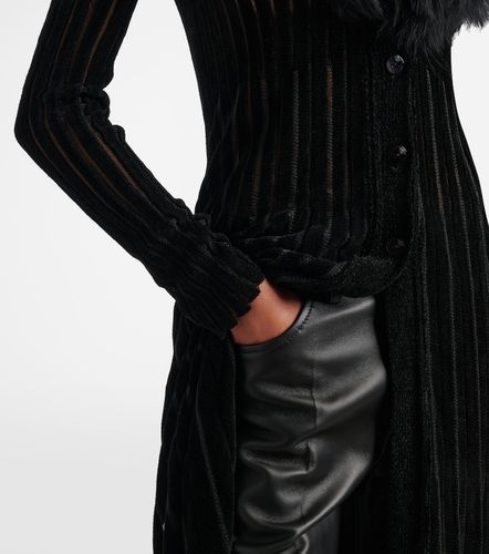 Abito lungo a righe con shearling - Blumarine - Modalova