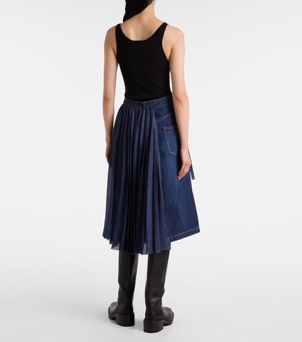 Sacai Falda midi de denim plisada - Sacai - Modalova