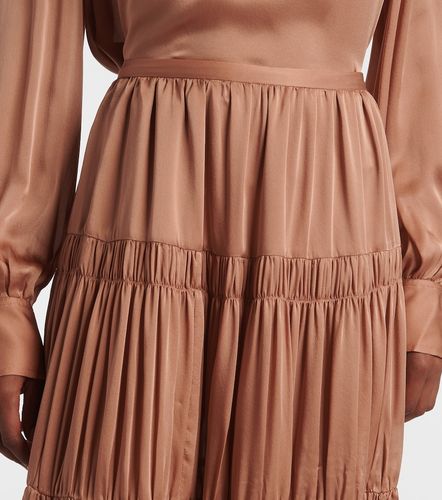 Gonna lunga Gaelle in raso di seta a balze - Ulla Johnson - Modalova