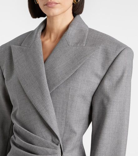 Vestido blazer de lana virgen drapeado - Balmain - Modalova