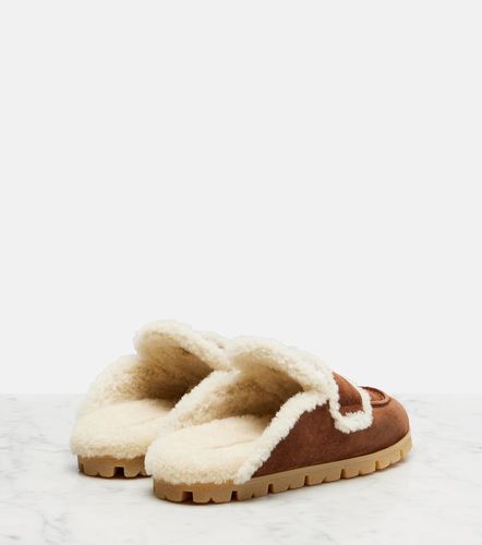 Prada Shearling-lined suede mules - Prada - Modalova