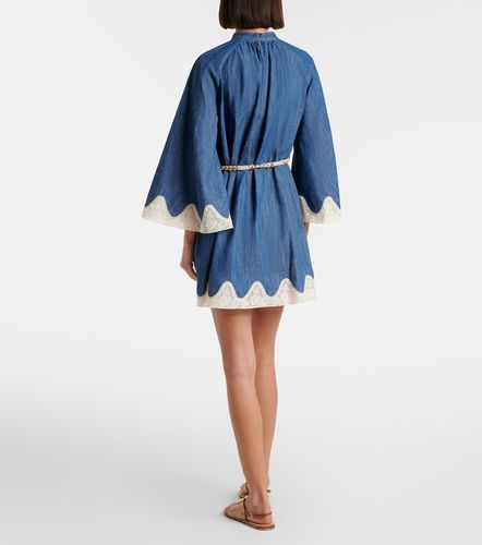 Miniabito Awaken in denim con cintura e pizzo - Zimmermann - Modalova