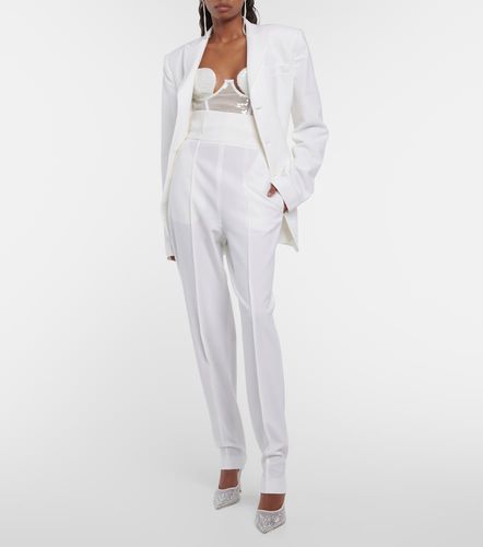 Bridal slim wool-blend pants - Nensi Dojaka - Modalova