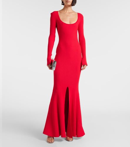Open-back ribbed-knit gown - David Koma - Modalova
