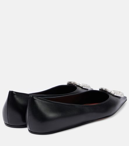 Camelia embellished leather ballet flats - Amina Muaddi - Modalova