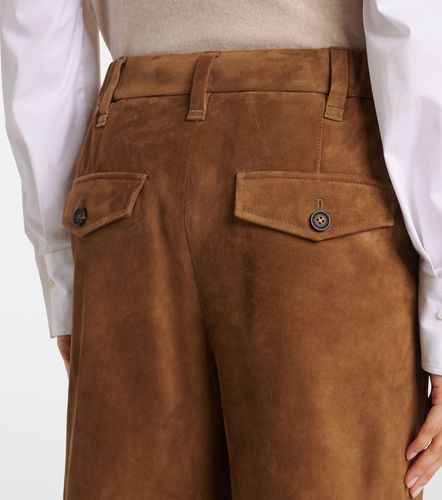 Mid-rise suede wide-leg pants - Brunello Cucinelli - Modalova