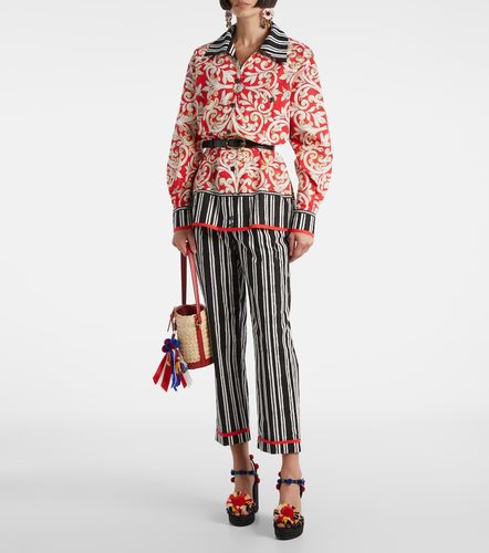 Pantalones rectos de algodón a rayas - Dolce&Gabbana - Modalova