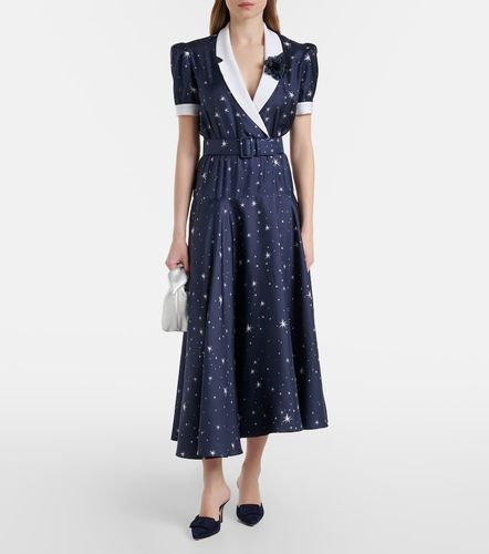 Vestido midi de sarga de seda estampado - Rodarte - Modalova