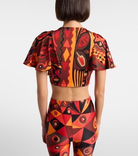 Pucci Kwango jersey satin crop top - Pucci - Modalova