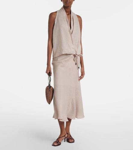 Falda midi de lino - Brunello Cucinelli - Modalova