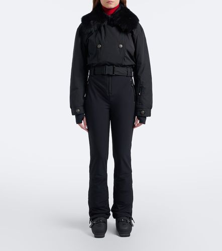 Belted shearling-trimmed ski suit - Moncler Grenoble - Modalova