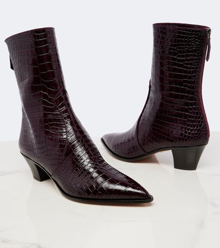 Brunswick croc-effect leather ankle boots - Aquazzura - Modalova